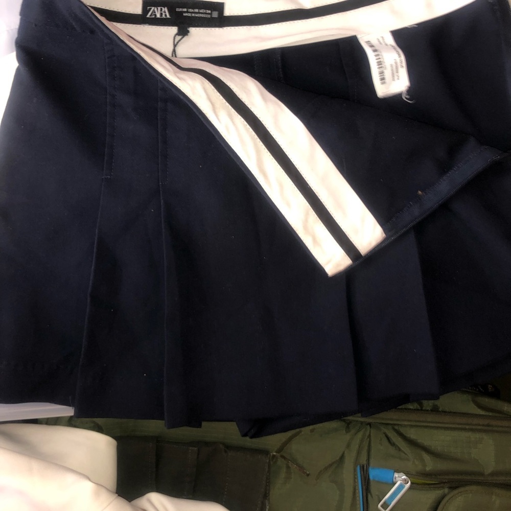 Zara Navy Pleated Skort
